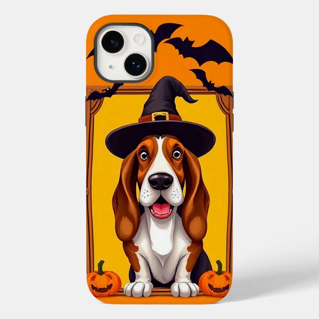 Funda De Case-Mate Para iPhone Perro mono de Halloween (Reverso )