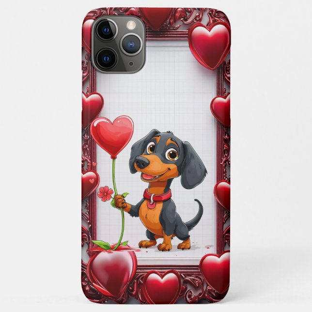 Funda De Case-Mate Para iPhone Perro mono de San Valentín (Reverso)
