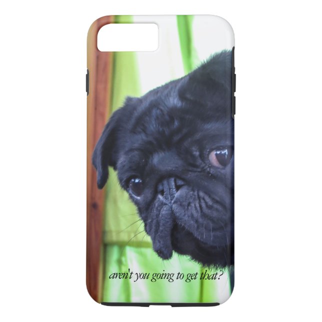 Funda De Case-Mate Para iPhone Perro negro lindo con foto de actitud (Reverso)