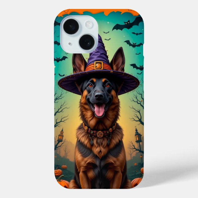 Funda De Case-Mate Para iPhone Perro pastor alemán alegre (Reverso )