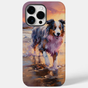 Funda Para iPhone 14 Pro Max De Case-Mate Perro pastor australiano arenoso en la puesta de s