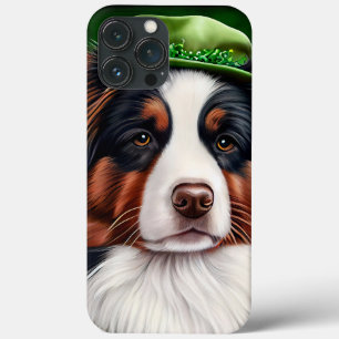 Funda Para iPhone 13 Pro Max Perro Pastor Australiano con vestido del Día de Sa