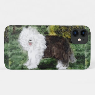 Funda Para iPhone 11 Perro pastor inglés viejo pintando perro adorno