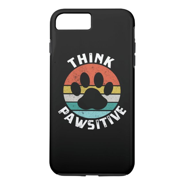 Funda De Case-Mate Para iPhone Perro Paw Think Pawsitive Dog Lover (Reverso)