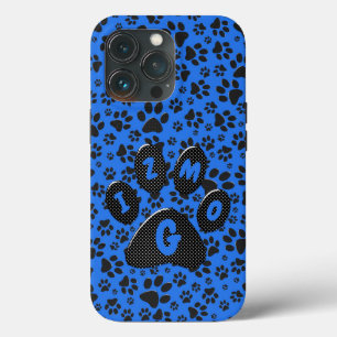 Funda Para iPhone 13 Pro Perro Paws Black & White Polka Dot (Punto de polka