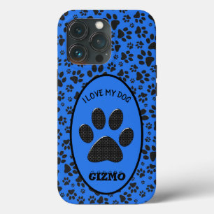 Funda Para iPhone 13 Pro Perro Paws Black & White Polka Dot (Punto de polka