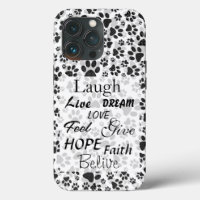Perro Paws Negro y Blanco Polka Funda-Mate iPho