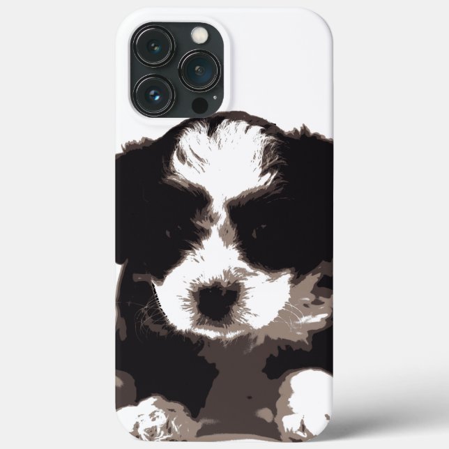Funda De Case-Mate Para iPhone Perro picante maltés negro y blanco (Reverso )