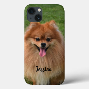 Funda Para iPhone 13 Perro pimiento pimerano esponjoso marrón personali