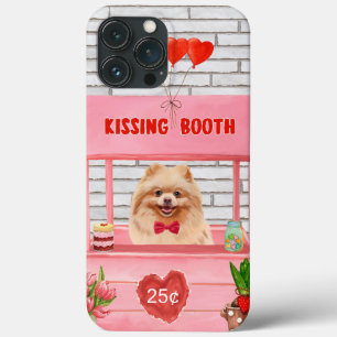 Funda Para iPhone 13 Pro Max Perro Pomerania El día de San Valentín Kissing Boo