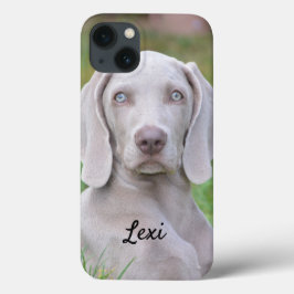 Funda Para iPhone 13 Perro porcino de Weimaraner personalizado