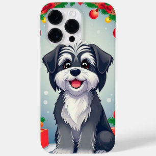 Funda Para iPhone 14 Pro Max De Case-Mate Perro posando entre decoraciones navideñas festiva