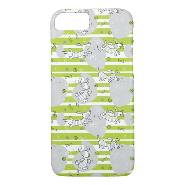 Funda De Case-Mate Para iPhone perro que juega el fondo del modelo (Reverso)