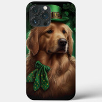Perro Retriever Dorado en el Día de San Patricio