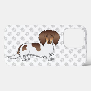 Funda Para iPhone 13 Pro Perro Salchicha de Pelo Largo Pío de Chocolate y C