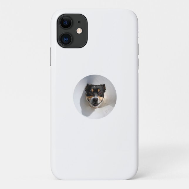 Funda De Case-Mate Para iPhone Perro sonriente divertido (Reverso)