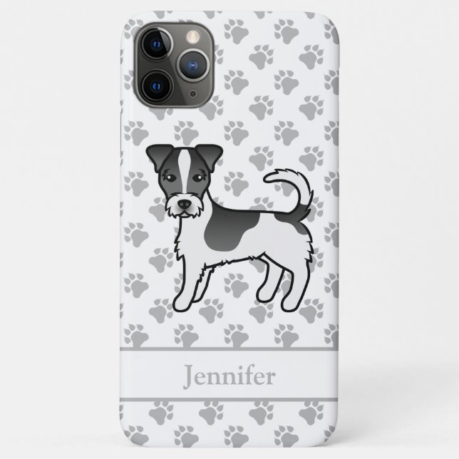 Funda De Case-Mate Para iPhone Perro Terrier Jack Russell de Pelaje Áspero Negro  (Reverso)