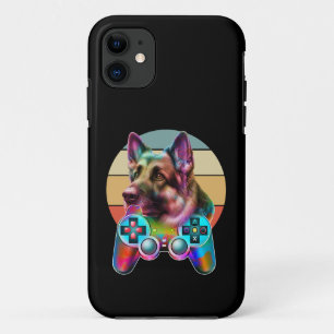 Funda Para iPhone 11 perro vintage y consola de juegos