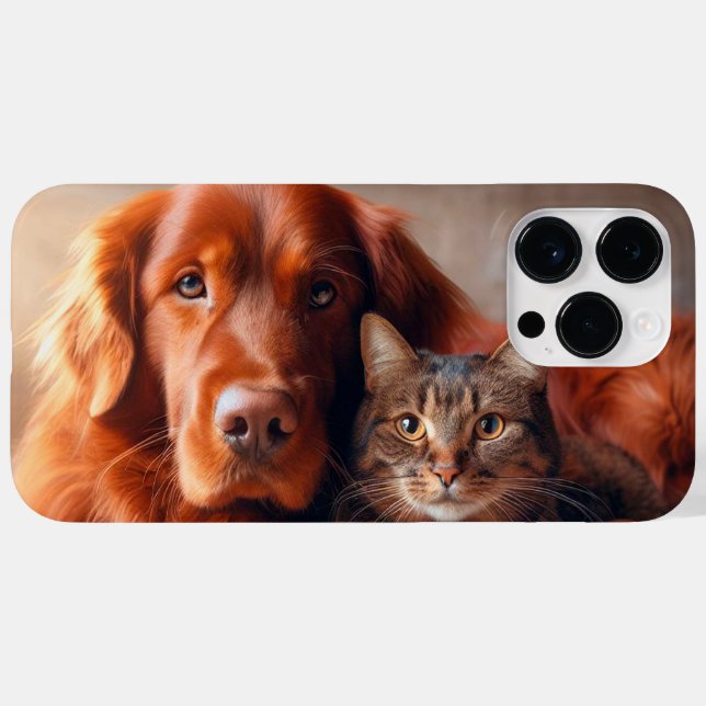 Funda De Case-Mate Para iPhone Perro y gato (Reverso (Horizontal))