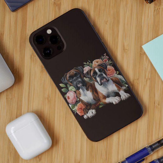 Funda De Case-Mate Para iPhone Perros Boxer Entre Las Flores (Subido por el creador)