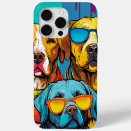 Funda Para iPhone 15 Pro Max Perros coloridos