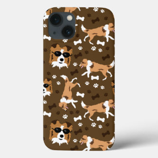 Funda Para iPhone 13 Perros de oveja de Shetland Shelly Cute Dog Patter