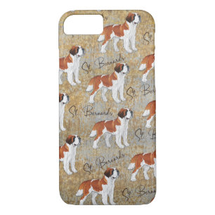 Funda Para iPhone 8/7 Perros de St Bernard con un fondo texturizado
