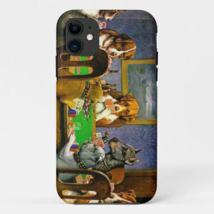 Funda Para iPhone 11 Perros divertidos que juegan la caja del póker