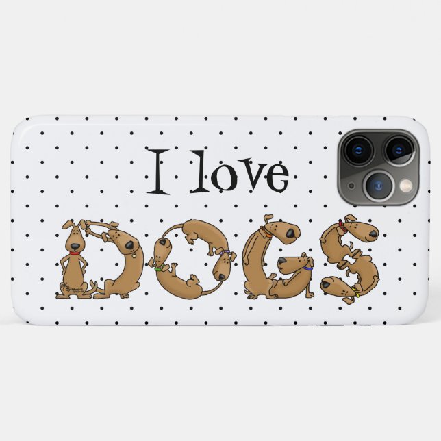 Funda De Case-Mate Para iPhone PERROS espeleados en letras graciosas de perro (Reverso (horizontal))