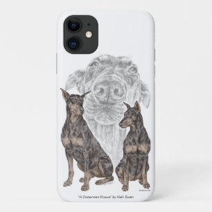 Funda Para iPhone 11 Perros negros y tan doberman