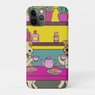 Funda Para iPhone 11 Pro Perros tomando té de la tarde