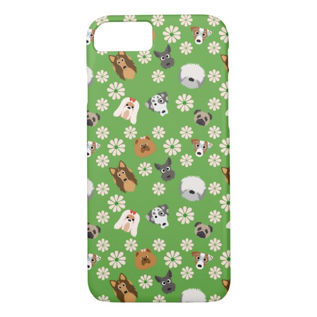Funda De Case-Mate Para iPhone Perros y flores (Reverso)