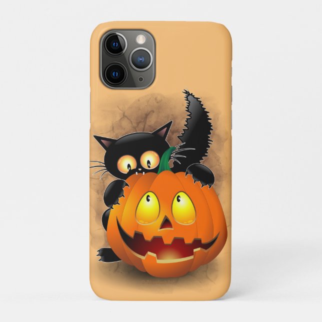 Funda De Case-Mate Para iPhone Personaje divertido de Halloween mordiendo una cal (Reverso)