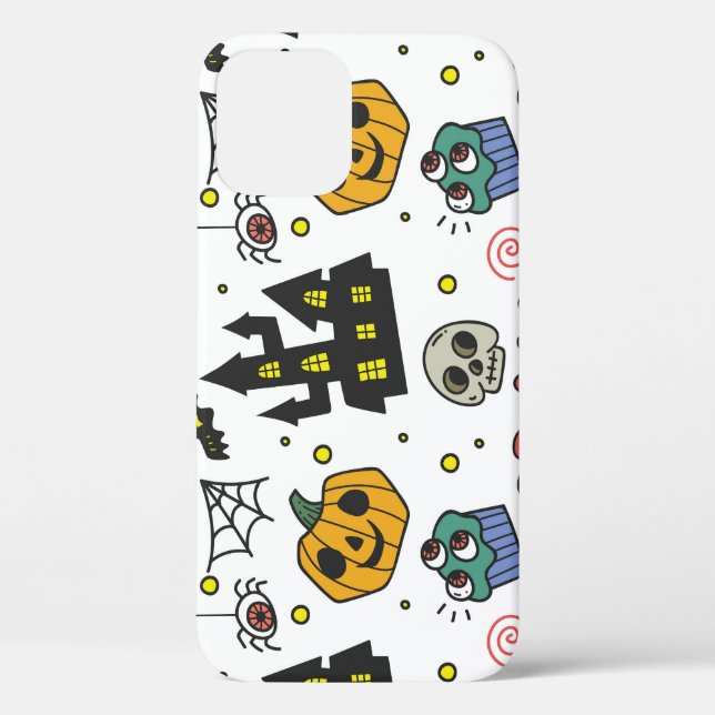 Funda De Case-Mate Para iPhone Personajes de Halloween: Espectacular patrón sin f (Reverso )