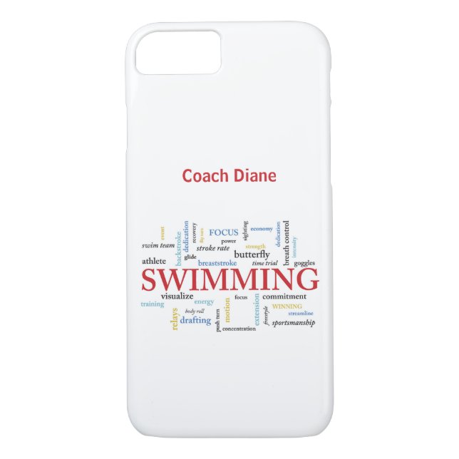 Funda De Case-Mate Para iPhone Personalice, Entrenador De Natación Gracias En Pal (Reverso)