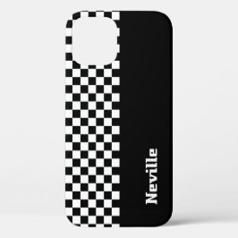 Funda Para iPhone 12 Personalised Two-Tone Checkerboard