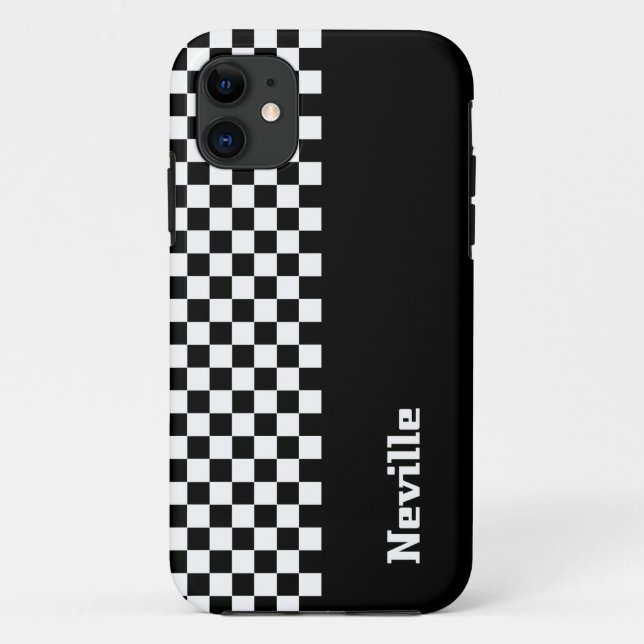 Funda De Case-Mate Para iPhone Personalised Two-Tone Checkerboard (Reverso)