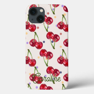 Funda Para iPhone 13 personalista de la cosecha del punto de polka de a
