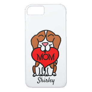 Funda Para iPhone 8/7 Personaliza a Beagle Heart Mom