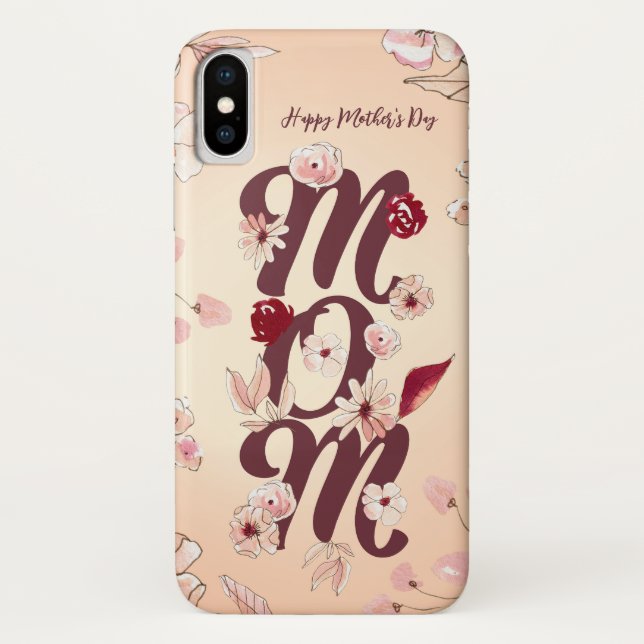 Funda De Case-Mate Para iPhone Personaliza el feliz día de la madre (Reverso)