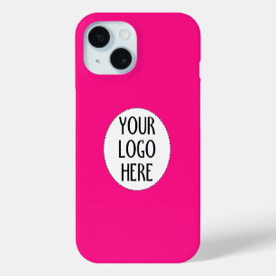 Funda Para iPhone 15 Personaliza el logotipo de tu empresa en rosa fucs