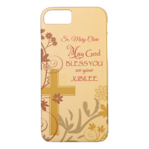 Funda Para iPhone 8/7 Personaliza, Jubilee Aniversario Nun Cross, Swirls