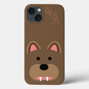Funda Para iPhone 13 Personalizable Cute Bear Face