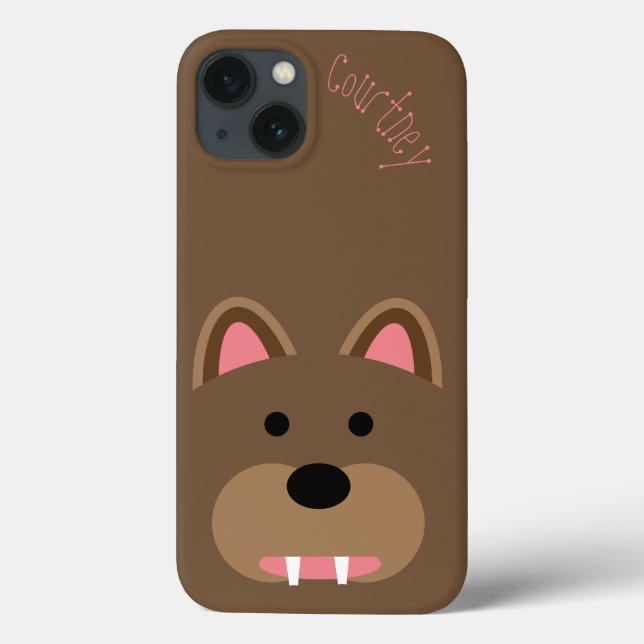 Funda De Case-Mate Para iPhone Personalizable Cute Bear Face (Reverso)