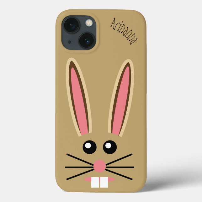 Funda De Case-Mate Para iPhone Personalizable Cute Bunny Face (Reverso)