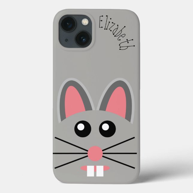 Funda De Case-Mate Para iPhone Personalizable Cute Mouse Face (Reverso)