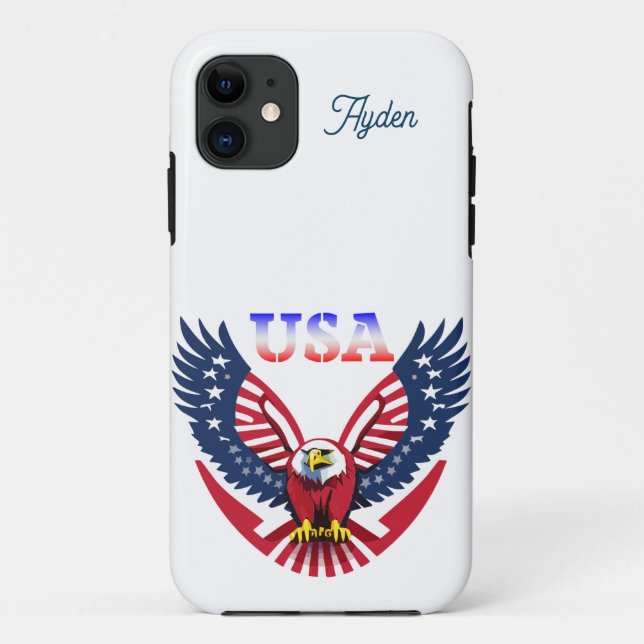 Funda De Case-Mate Para iPhone PERSONALIZABLE de águila estadounidense de Estados (Reverso)