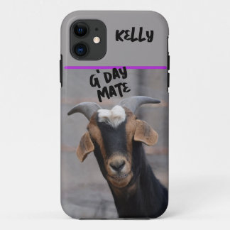 Funda Para iPhone 11 Personalizable de cabra sonriente del compañero de