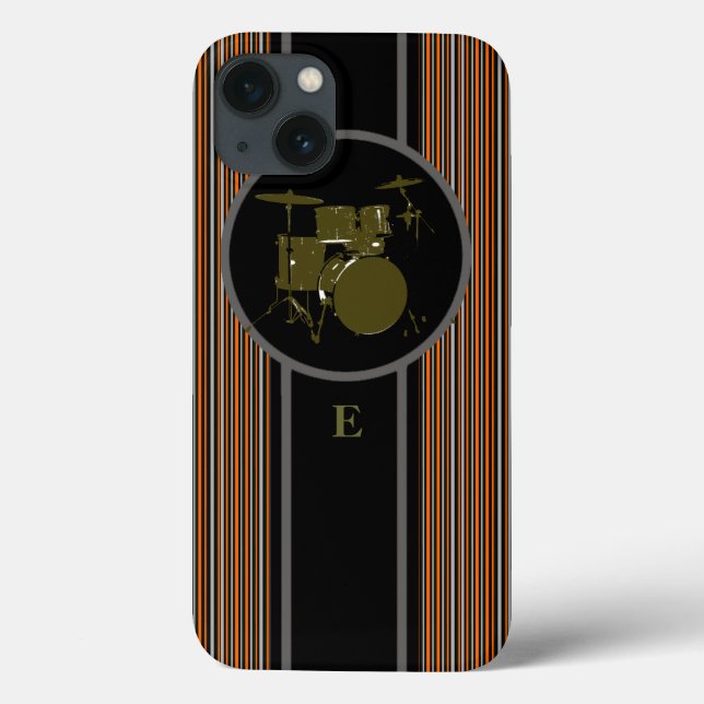 Funda De Case-Mate Para iPhone personalizable de música tambor a rayas (Reverso)