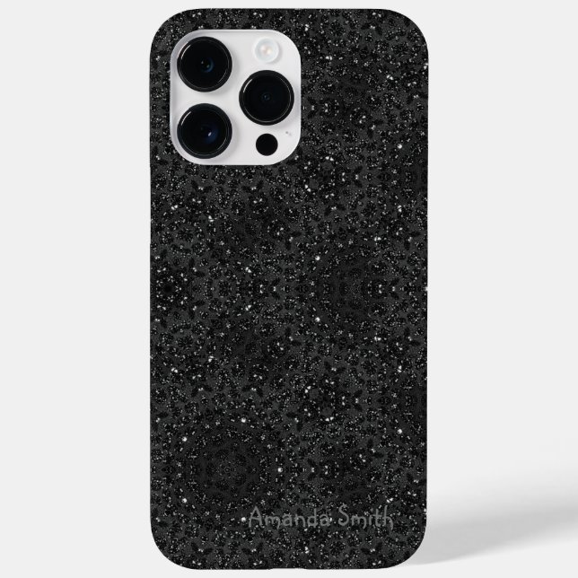 Funda De Case-Mate Para iPhone Personalizable de texto negro brillante moderno (Reverso)